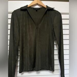 Banana Republic Dark Green Long Sleeve Polo Shirt